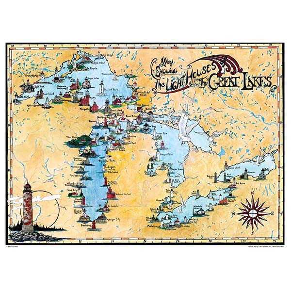 lake superior map poster